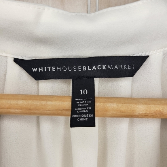 White House Black Market Velvet Tie Blouse Sz 10 - Picture 5 of 5